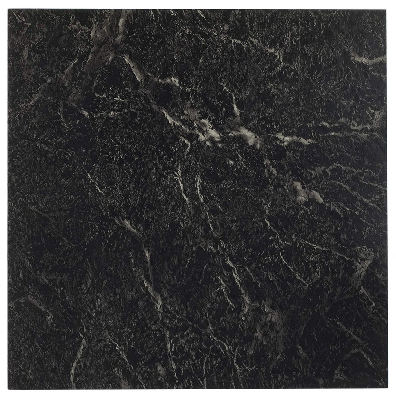 Achim Sterling Self Adhesive 12-Inch Vinyl Floor Tiles, 20 Tiles - 12" x 12", Black with White Vein - Peel & Stick, DIY Flooring for Kitchen, Dining Room, Bedrooms & Bathrooms by Achim Home Decor - Image 1